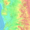 ラ・アラウカニア州の地形図、標高、地勢