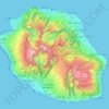 レユニオン島の地形図、標高、地勢