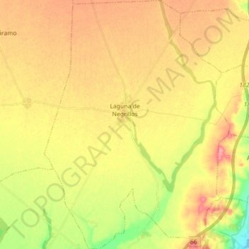 Laguna de Negrillosの地形図、標高、地勢