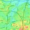 北新宿の地形図、標高、地勢
