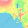 南オーストラリアの地形図、標高、地勢