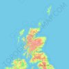 スコットランドの地形図、標高、地勢