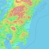宮崎県の地形図、標高、地勢