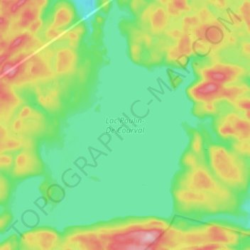Lac Poulin-De Courvalの地形図、標高、地勢