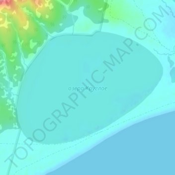 東ビロク湖の地形図、標高、地勢