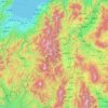 飛騨山脈の地形図、標高、地勢