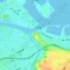 館鼻公園の地形図、標高、地勢