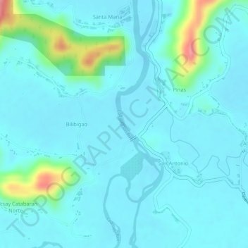 Cabicungan Riverの地形図、標高、地勢