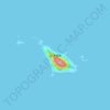 鵜渡根島の地形図、標高、地勢