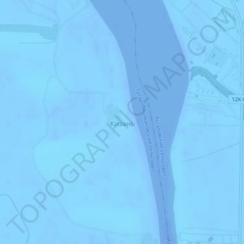 Кизаньの地形図、標高、地勢