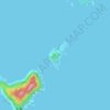 ハナグリ島の地形図、標高、地勢