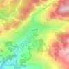 عجلونの地形図、標高、地勢