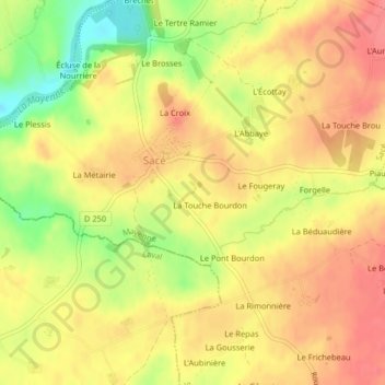 Lagunesの地形図、標高、地勢