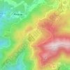 天山ダム貯水池の地形図、標高、地勢