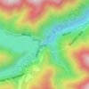 奈川渡ダムの地形図、標高、地勢