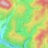 島地川の地形図、標高、地勢