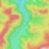 豊平峡ダムの地形図、標高、地勢
