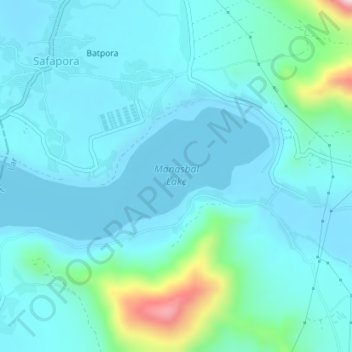 Batporaの地形図、標高、地勢