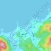 久僧海水浴場の地形図、標高、地勢