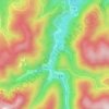 内川湖の地形図、標高、地勢