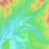 旭川治水ダムの地形図、標高、地勢