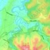 坪野川の地形図、標高、地勢