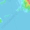 三ツ子島の地形図、標高、地勢
