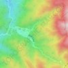 千早城の地形図、標高、地勢