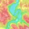 青葉湖の地形図、標高、地勢