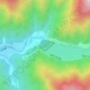三国川ダムの地形図、標高、地勢
