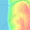 Namibe Desertの地形図、標高、地勢