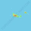 比岐島の地形図、標高、地勢