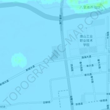 青龙湖の地形図、標高、地勢