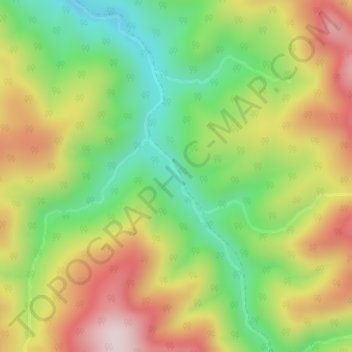 ポンテシオ川の地形図、標高、地勢