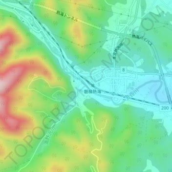 五百川の地形図、標高、地勢