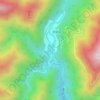 奈良田湖の地形図、標高、地勢