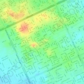 At Taawun Distriktの地形図、標高、地勢