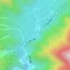 大正池の地形図、標高、地勢