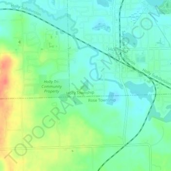 Lake Bars Leakの地形図、標高、地勢