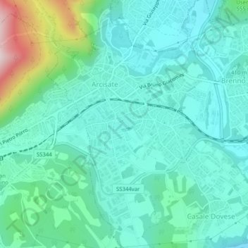 Parco Lagozzaの地形図、標高、地勢