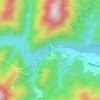 湯西川ダムの地形図、標高、地勢
