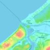 北潟湖の地形図、標高、地勢