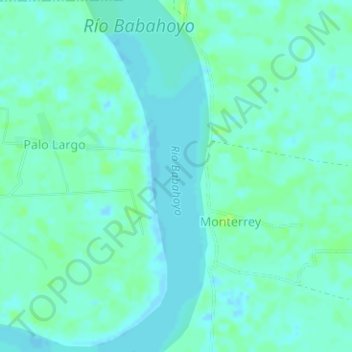 Río Babahoyoの地形図、標高、地勢