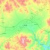 霊丘県の地形図、標高、起伏