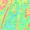 達州市の地形図、標高、起伏