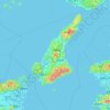 淡路島の地形図、標高、起伏