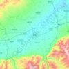 蔚県の地形図、標高、起伏