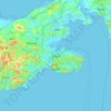 大連市の地形図、標高、起伏