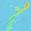 沖縄本島の地形図、標高、起伏