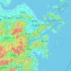 寧波市の地形図、標高、起伏